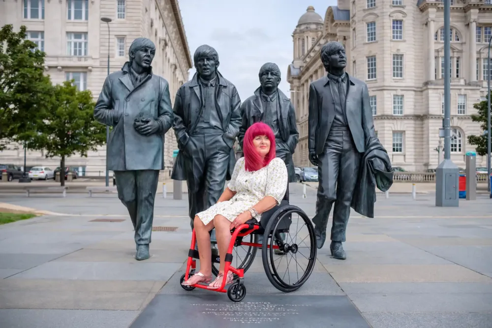 Person using the DaVinci Mobility Legerra custom wheelchair, demonstrating its comfort, maneuverability, and lightweight design. custom wheelchair