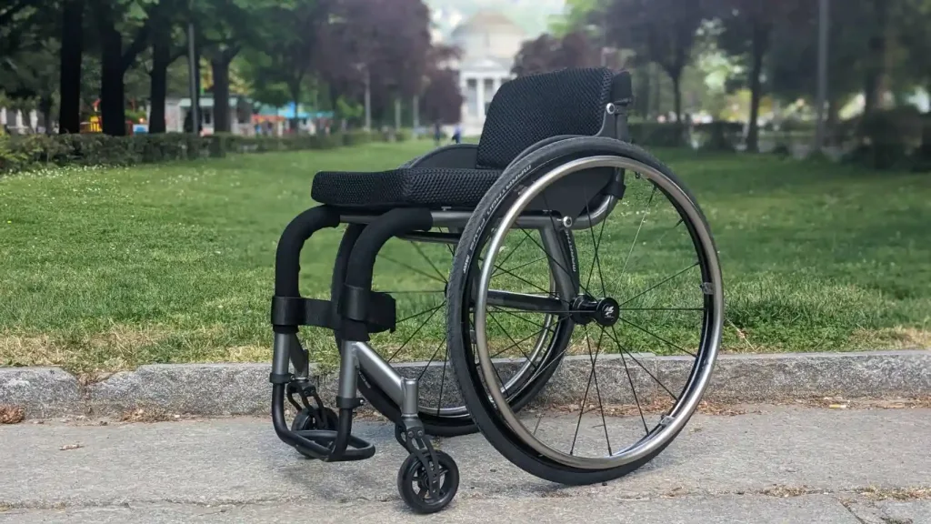 a wheelchair on the sidewalk